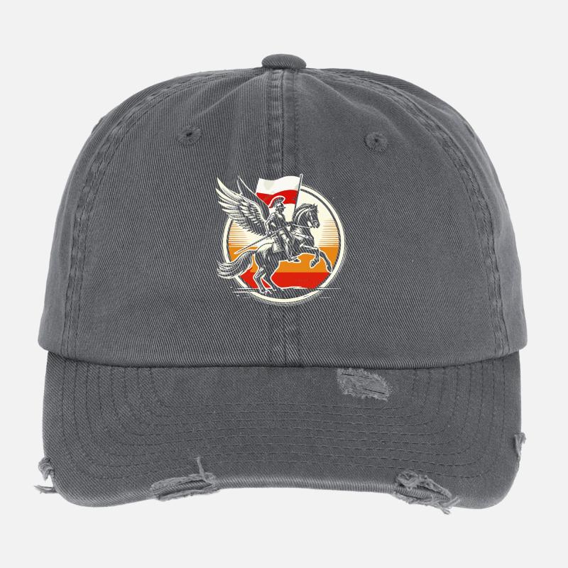 Hussards ailés Coucher de soleil Guerrier polonais Casquette vintage effet usé Flexfit