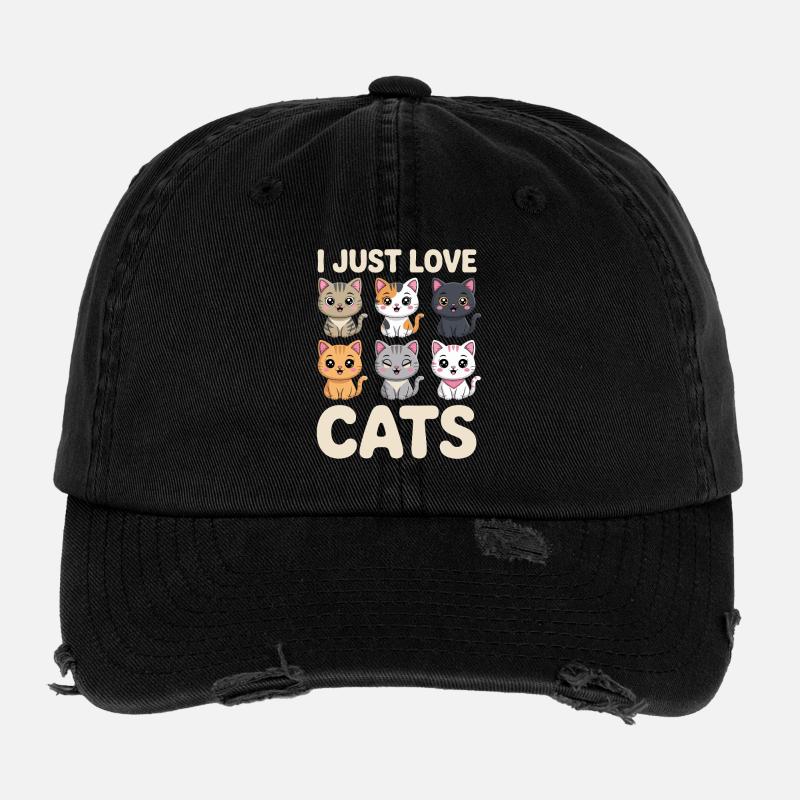 J’aime juste les chiens mignon chien illustration - Casquette vintage effet usé Flexfit - noir