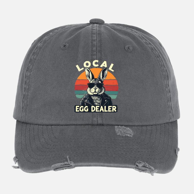 marchand d’œufs local lapin rétro Casquette vintage effet usé Flexfit