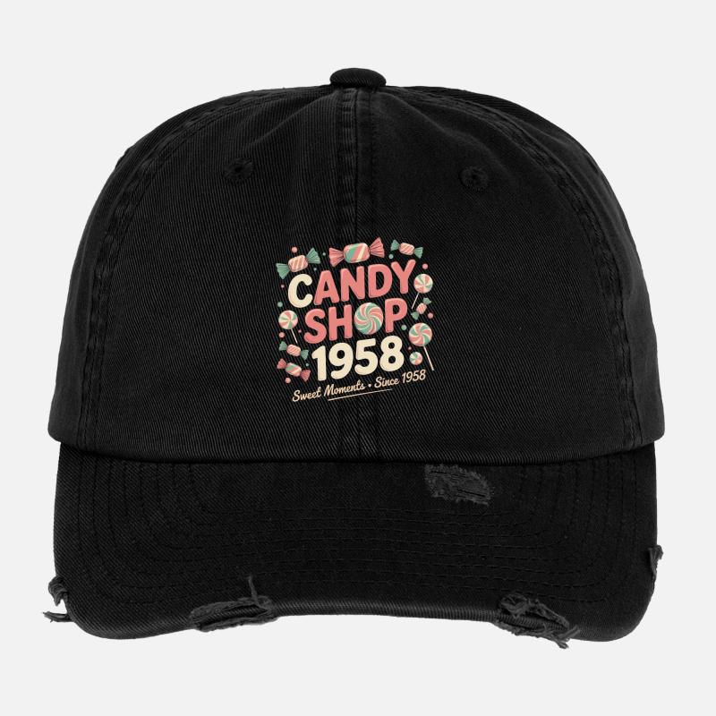 Confiserie Vintage Publicité Casquette vintage effet usé Flexfit