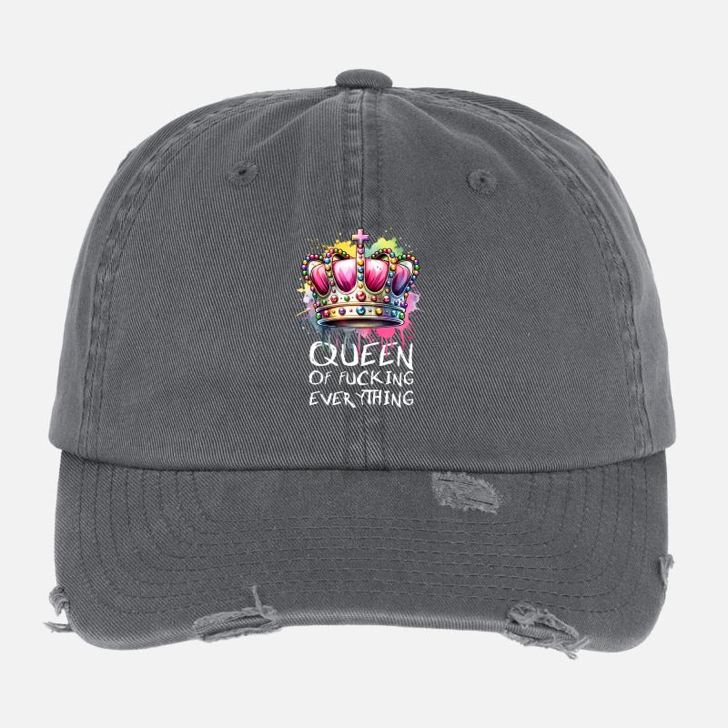 Königin Von Allem Mit Attitüde Und Stil Flexfit Vintage Destroyed Cap