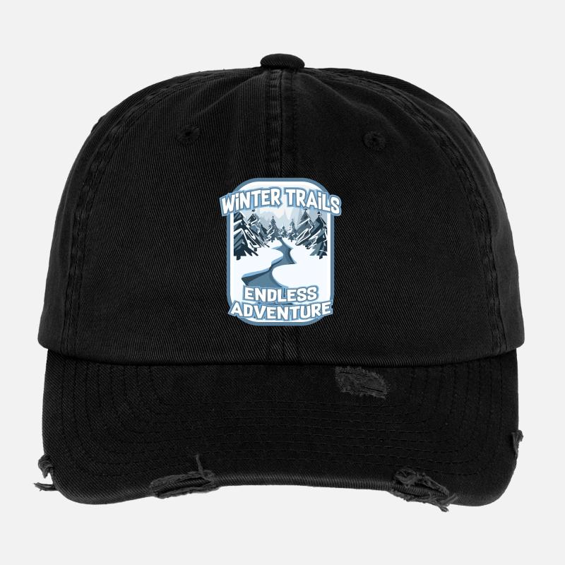 Winterwanderwege endloses Wanderabenteuer Flexfit Vintage Destroyed Cap