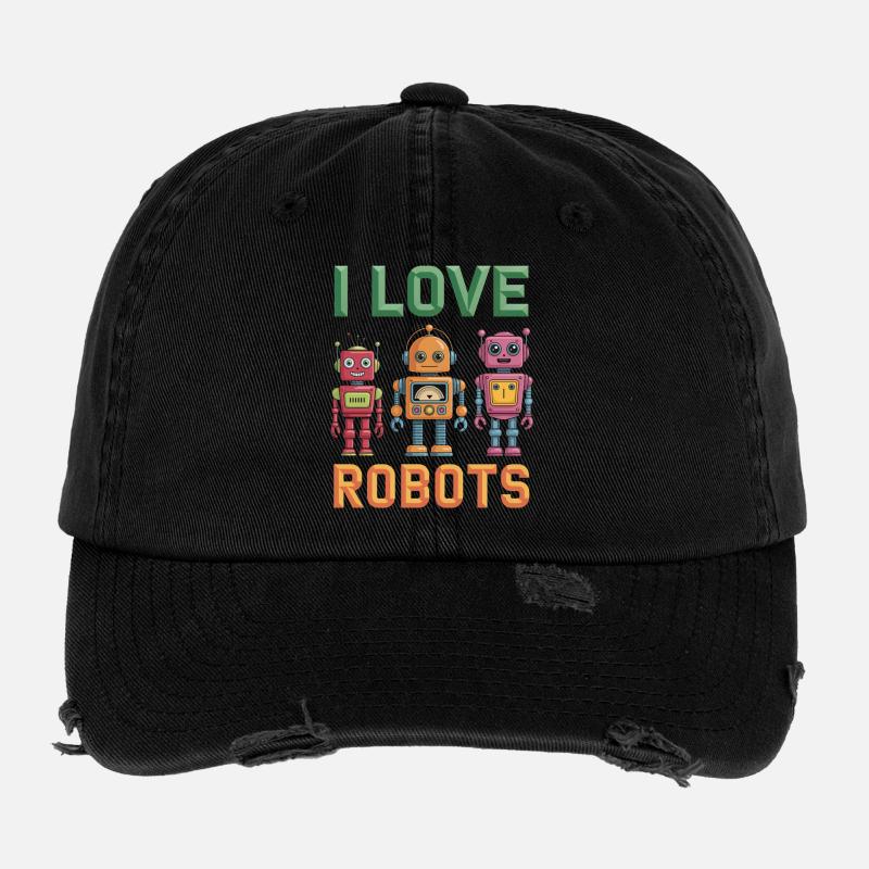 Robot rétro Casquette vintage effet usé Flexfit