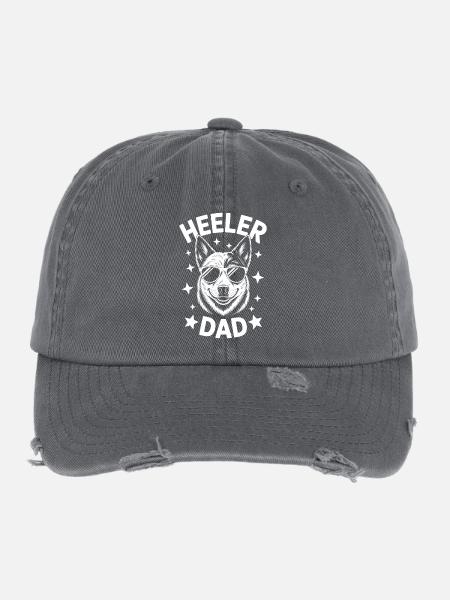 Australian Cattle Dog Funny Heeler Gift - Flexfit Vintage Destroyed Cap - dark grey - Front