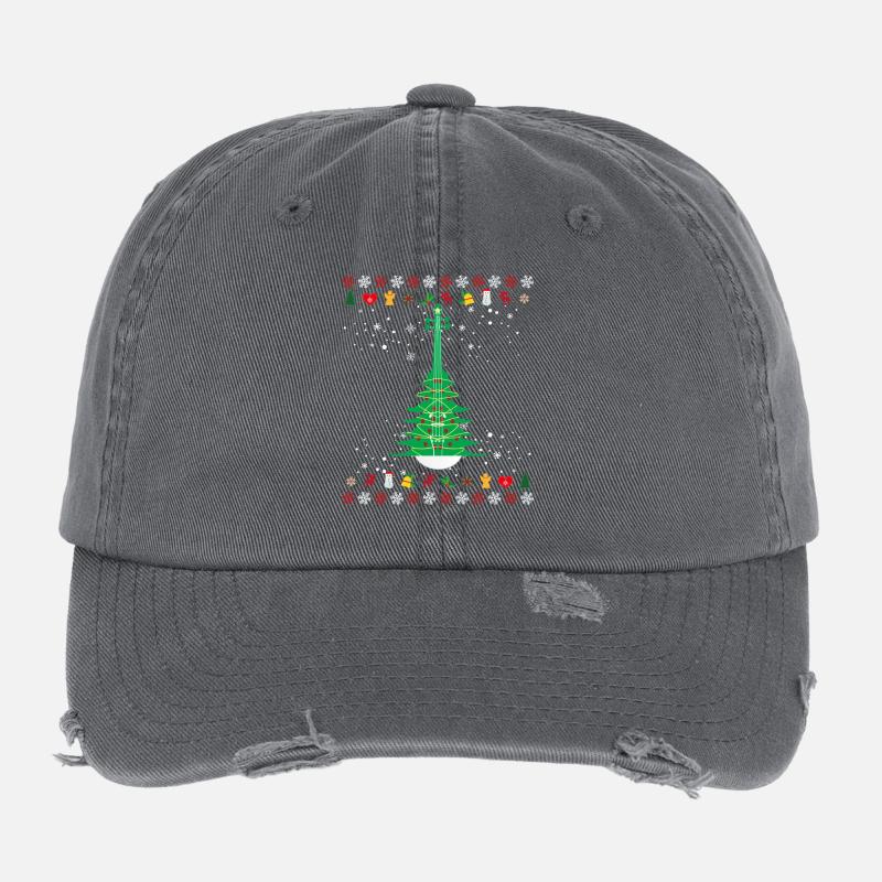 Violin Christmas Tree Flexfit Vintage Destroyed Cap