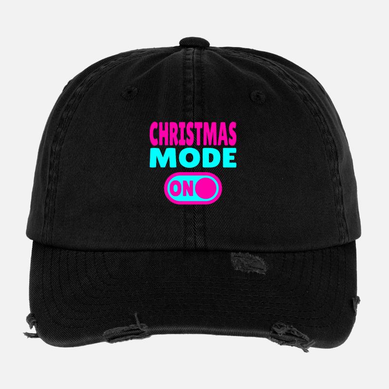 Christmas Mode ON - lustige Weihnachts-Sprüche Flexfit Vintage Destroyed Cap