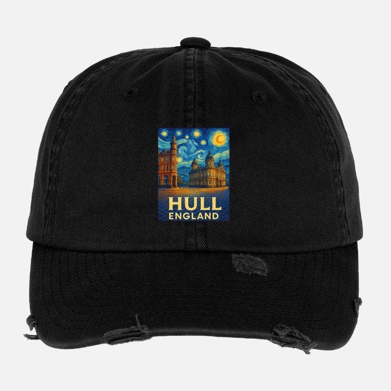 Hull England Flexfit Vintage Destroyed Cap