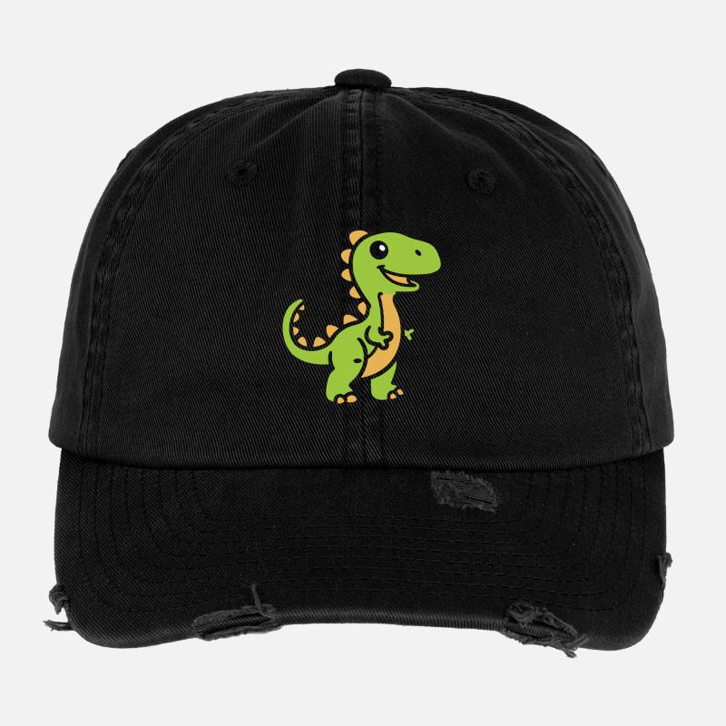 Cute Little Dinosaur Flexfit Vintage Destroyed Cap