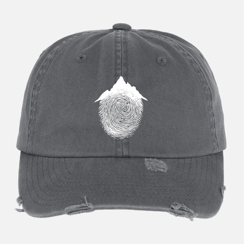 Hiker Mountain Climber Art Climbing Flexfit Vintage Destroyed Cap