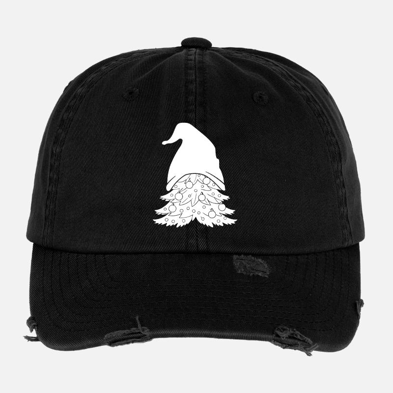 Gnome Costume Men Gnome X-mas Tree Gnome - Flexfit Vintage Destroyed Cap - black