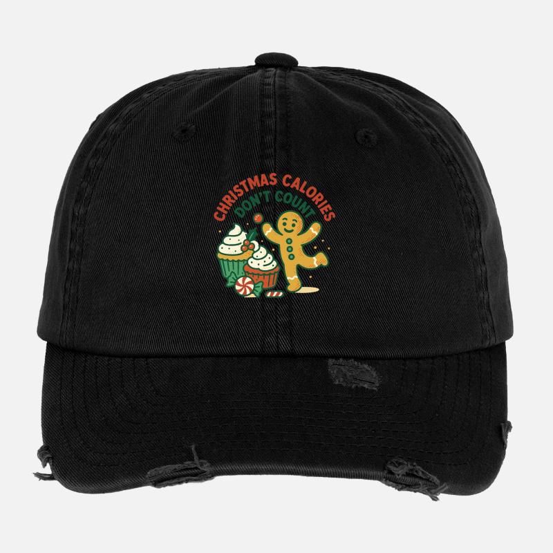 Weihnachtskalorien zählen nicht den Feiertagsspaß Flexfit Vintage Destroyed Cap