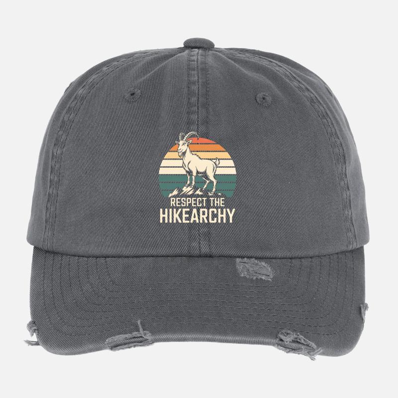 Hiking Wanderer Humor Flexfit Vintage Destroyed Cap