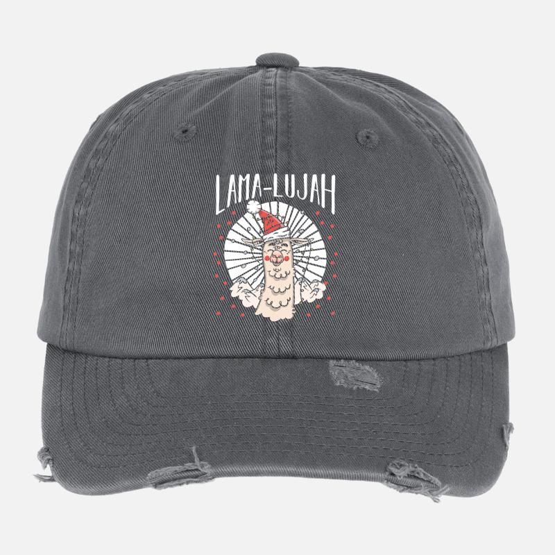 Weihnachtsmann Lama Weihnachtszeit Weihnachts Flexfit Vintage Destroyed Cap