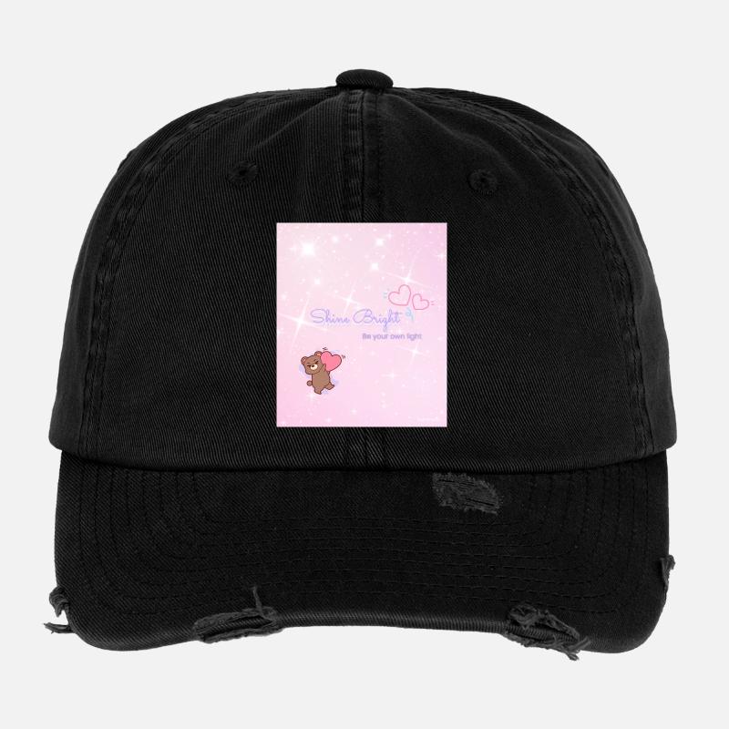 Shine Bright – Be Your Own Light - Flexfit Vintage Destroyed Cap - black