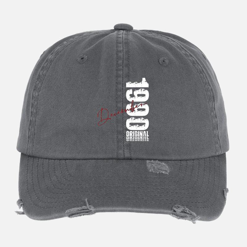 35e anniversaire Original Décembre Né en 1990 Casquette vintage effet usé Flexfit
