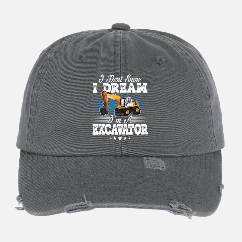 Excavator Operator Flexfit Vintage Destroyed Cap