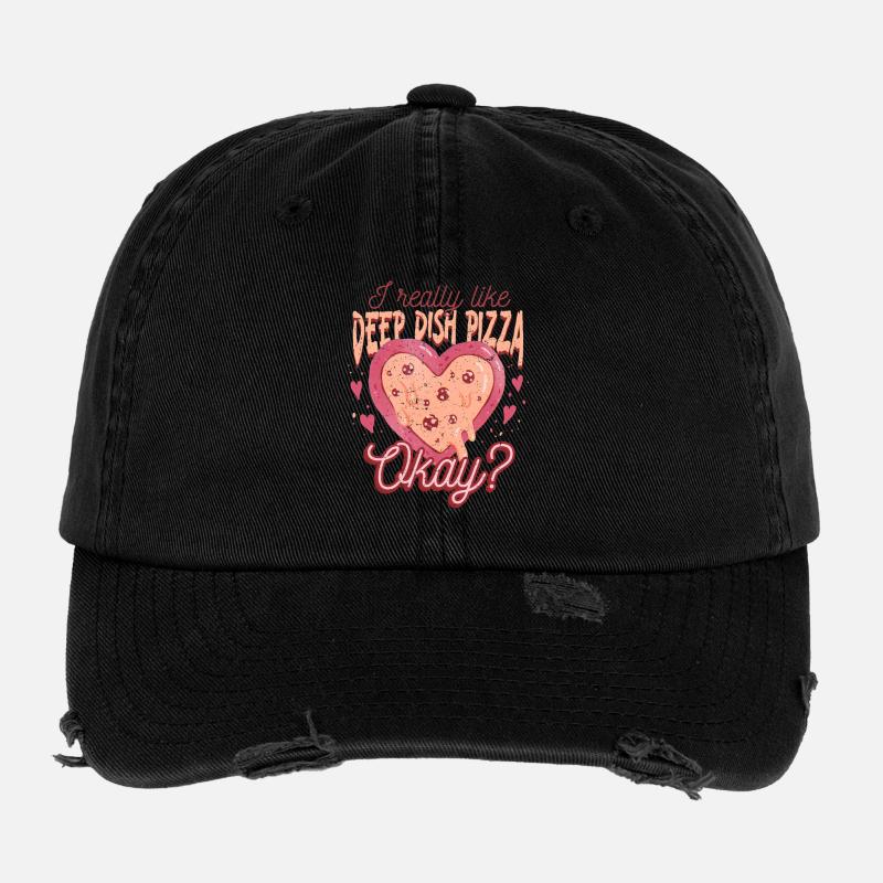 Deep Dish Pizza Chicargo Flexfit Vintage Destroyed Cap