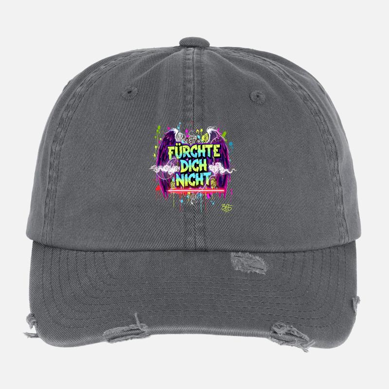 PAS PEUR, Versets bibliques, art de rue, graffiti Casquette vintage effet usé Flexfit