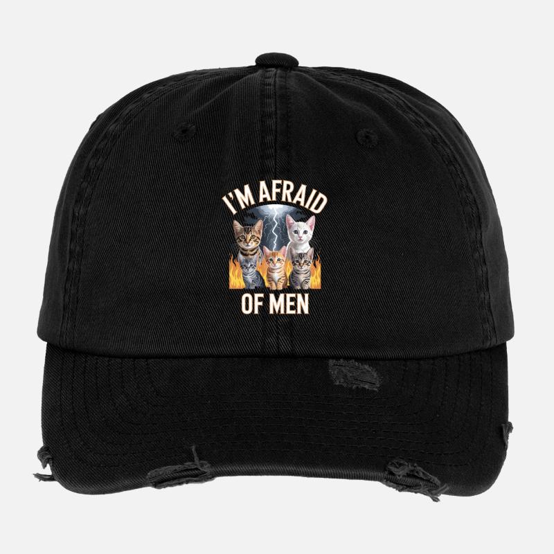 I'm Afraid Of Men Unwearable Bootleg Flexfit Vintage Destroyed Cap