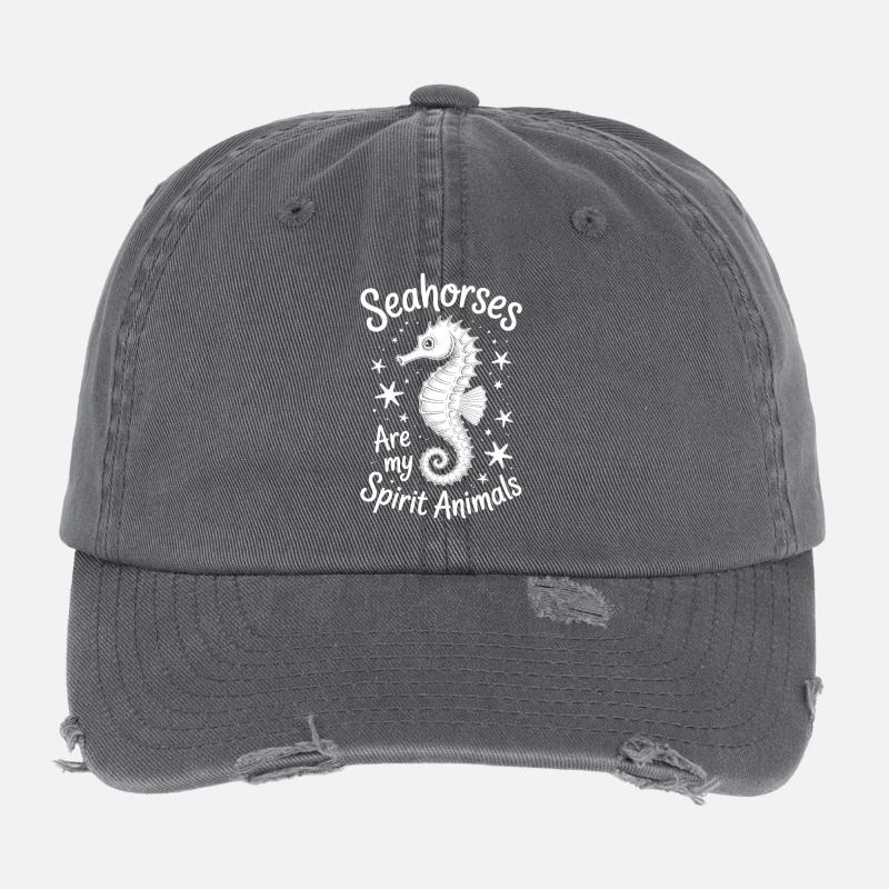 Seepferdchen Spruch Lustiges Seepferdchen Geschenk Flexfit Vintage Destroyed Cap