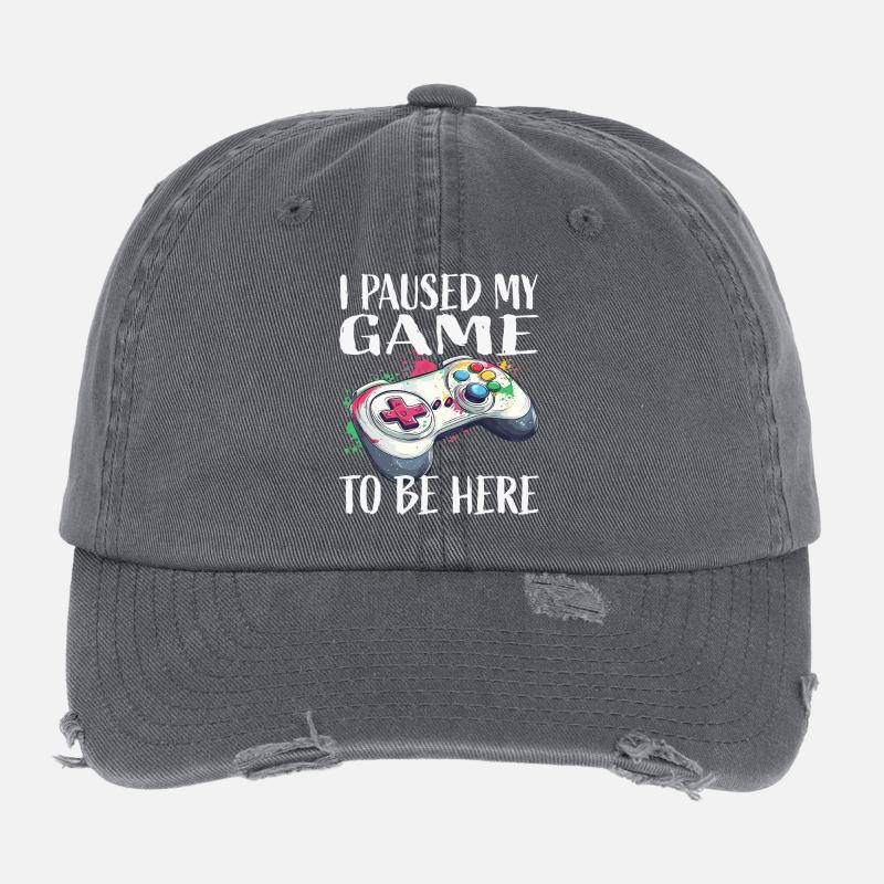 Ich pausierte mein Spiel Controller Flexfit Vintage Destroyed Cap