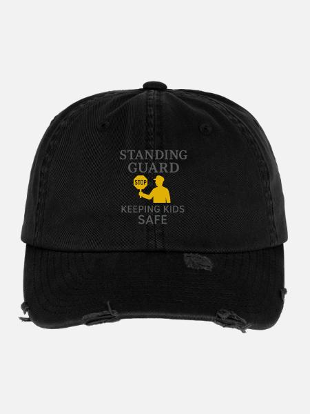Crossing Guard Gift Security Team - Flexfit Vintage Destroyed Cap - black - Front