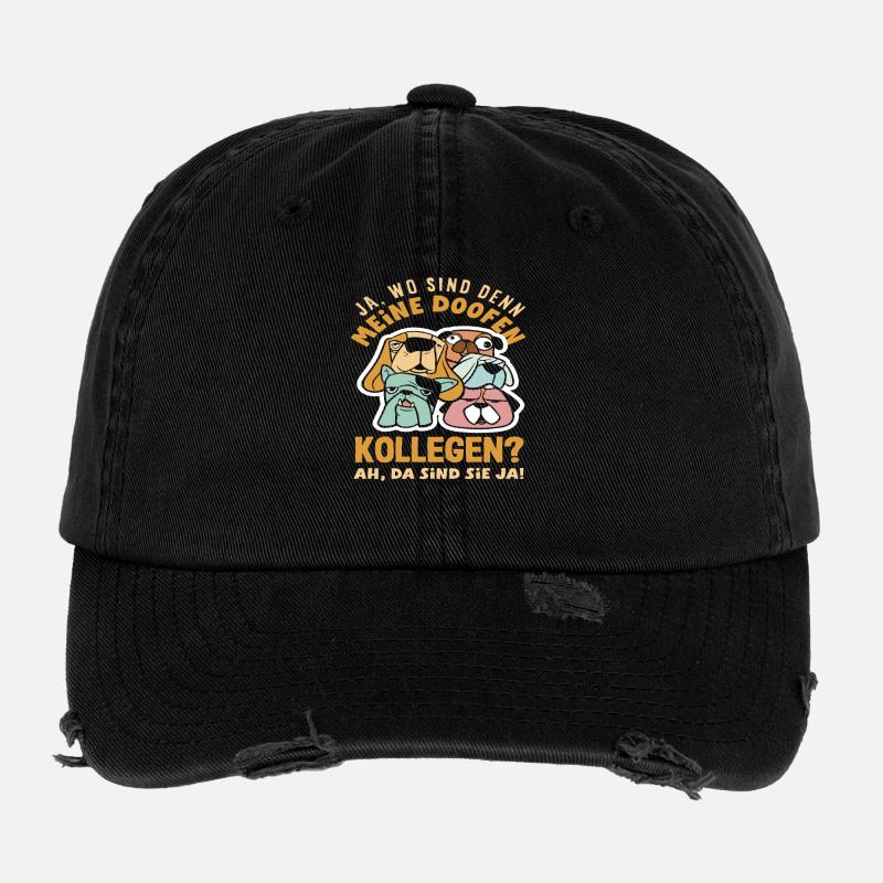 My stupid colleagues There they are office work Flexfit Vintage Destroyed Cap