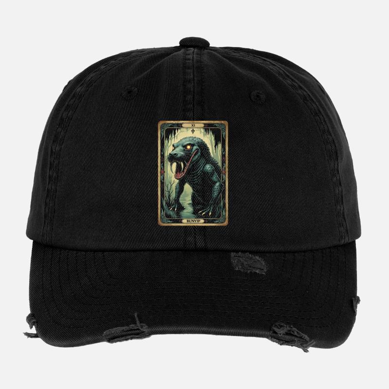 Creature mitologiche Bunyip - Cappellino vintage effetto usato Flexfit - nero
