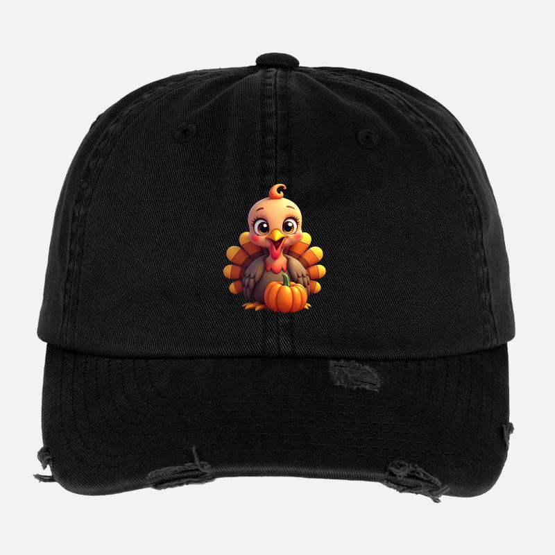 Bébé dinde de Thanksgiving Casquette vintage effet usé Flexfit