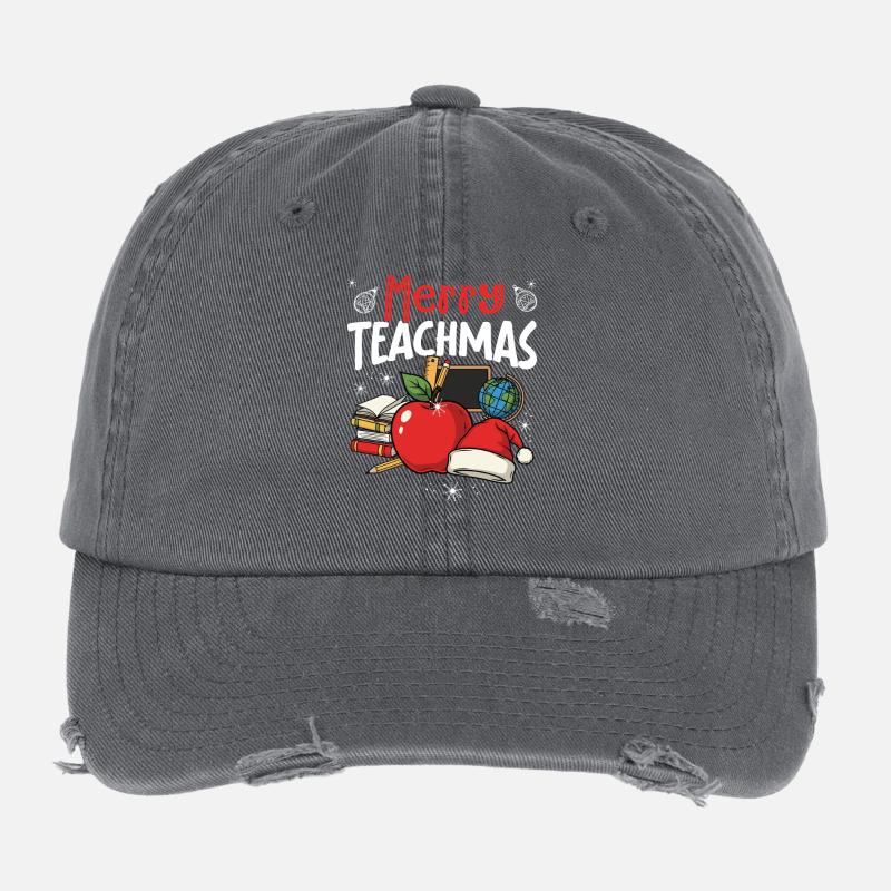 Frohe Weihnachten, Lustige Weihnachtslehrer Flexfit Vintage Destroyed Cap