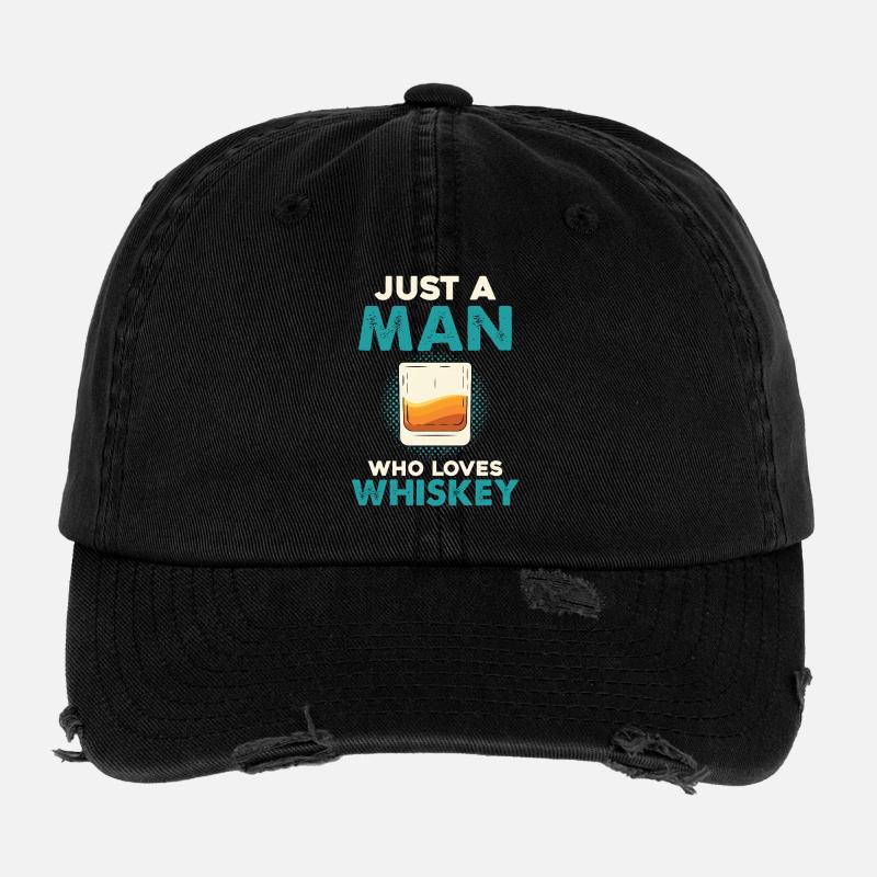 Nur ein Mann liebt Whiskey Flexfit Vintage Destroyed Cap
