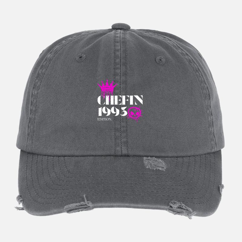 Chefin Edition 1993 32 Geburtstag Spruch Flexfit Vintage Destroyed Cap