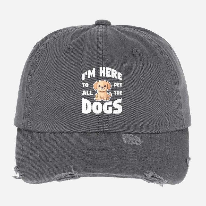Je suis là pour tous les chiens Casquette vintage effet usé Flexfit