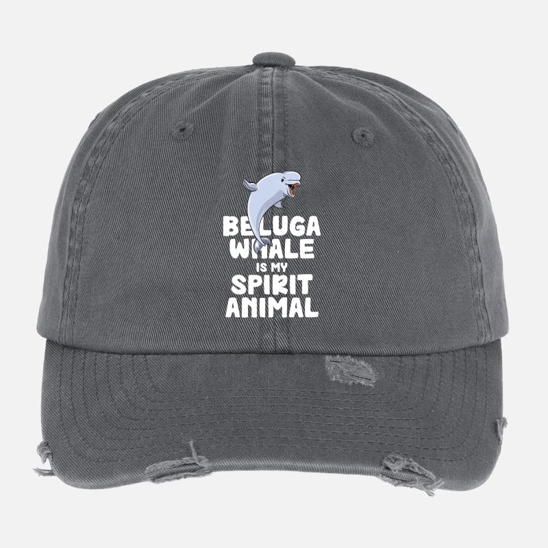 Beluga Geisttier Druck Casquette vintage effet usé Flexfit
