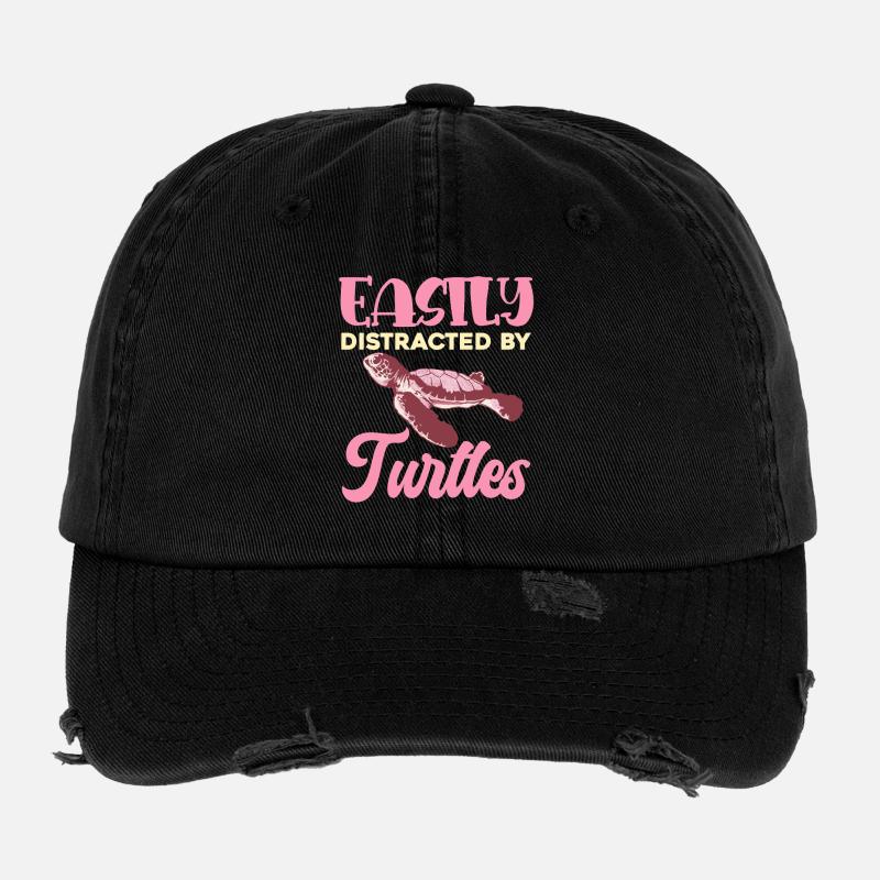 Facilement distraite par les tortues Casquette vintage effet usé Flexfit