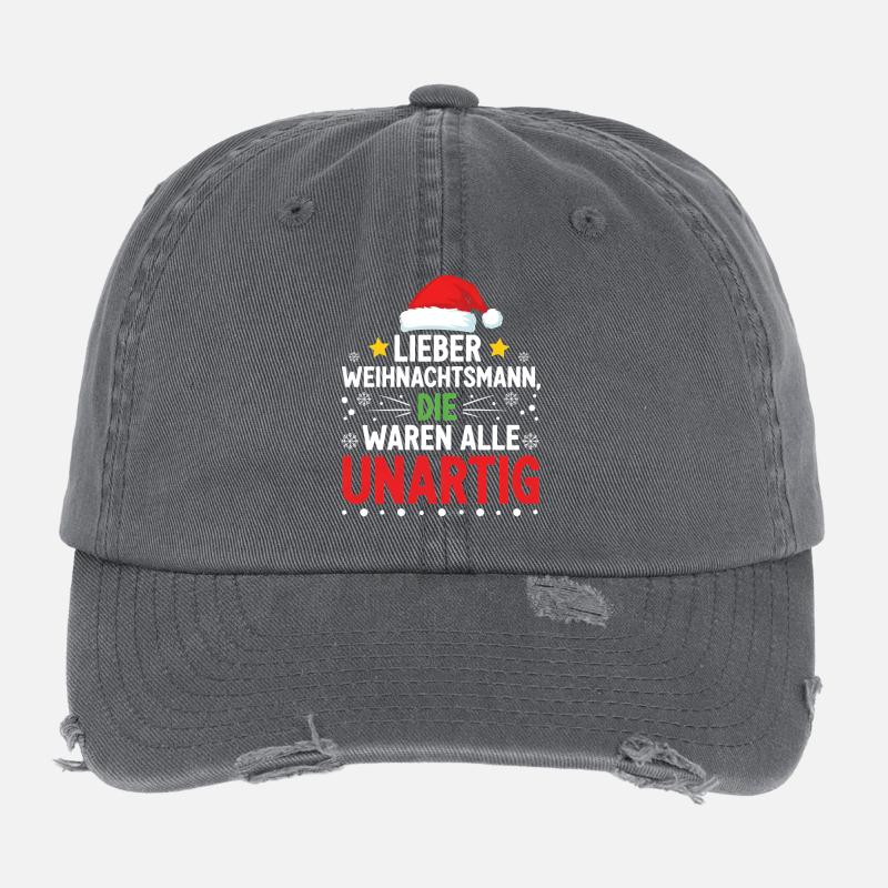 Lieber Weihnachtsmann Unartig Statement Flexfit Vintage Destroyed Cap