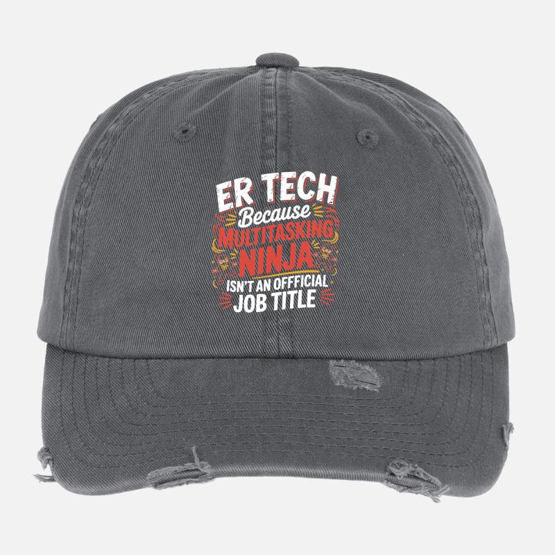 Tech Ninja : Humour multitâche Casquette vintage effet usé Flexfit