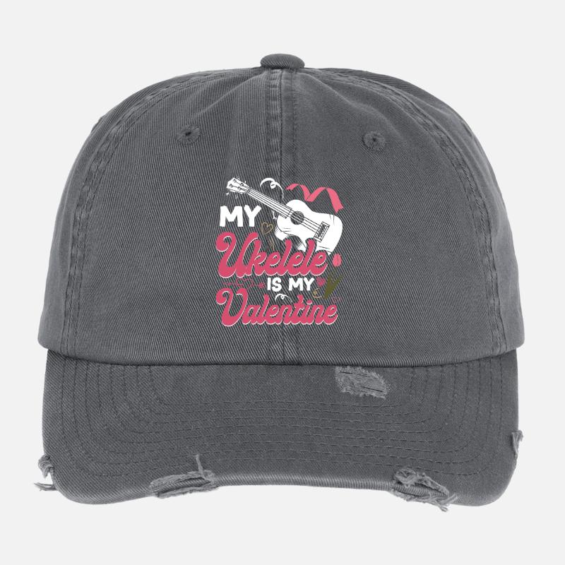 Valentines ukulélé hawaïen Casquette vintage effet usé Flexfit