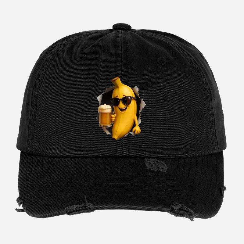 Bananenheld mit Bierglas Flexfit Vintage Destroyed Cap