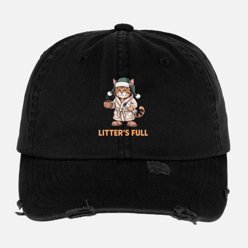 Imprimé pleine tasse de Cozy Cat Litter Casquette vintage effet usé Flexfit