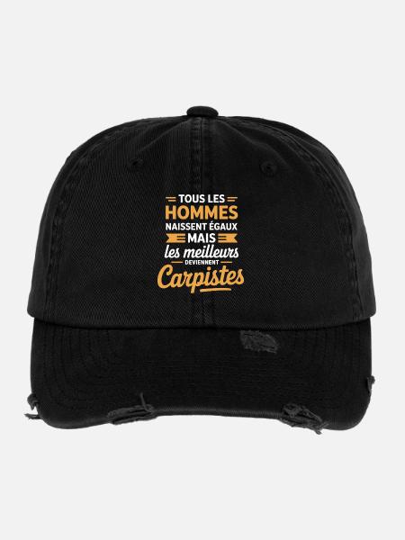 Die besten werden Karpfenangler Humorfischer - Flexfit Vintage Destroyed Cap - Schwarz - Vorne