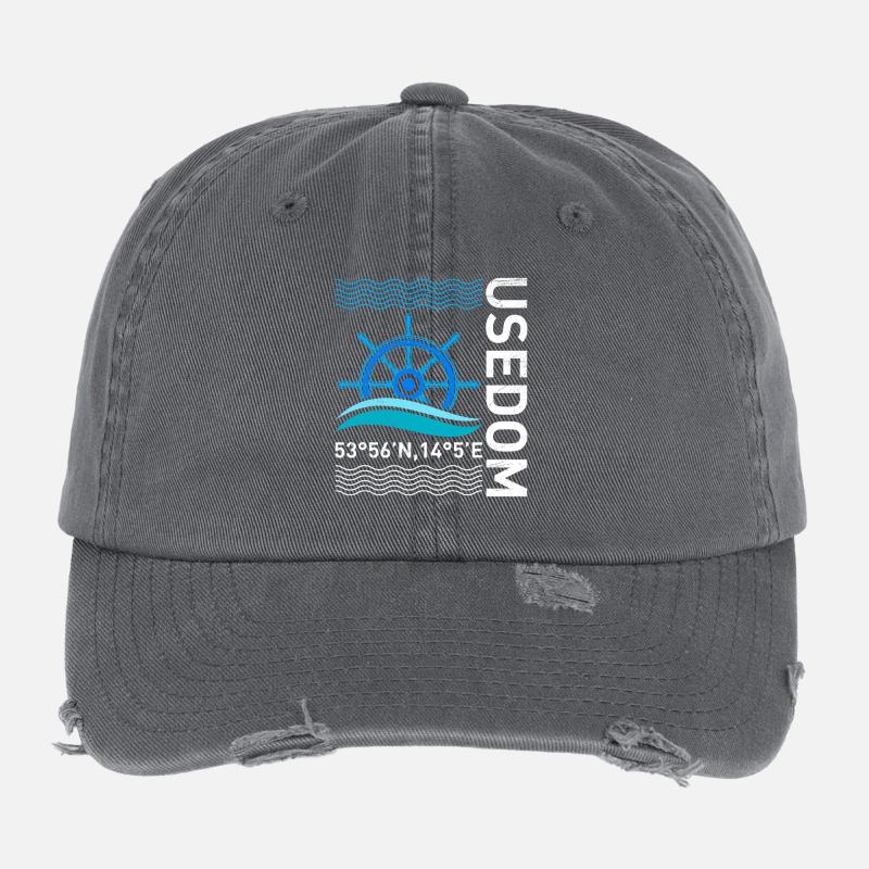 Île USEDOM Mer Baltique Vacances d’Usedom Casquette vintage effet usé Flexfit
