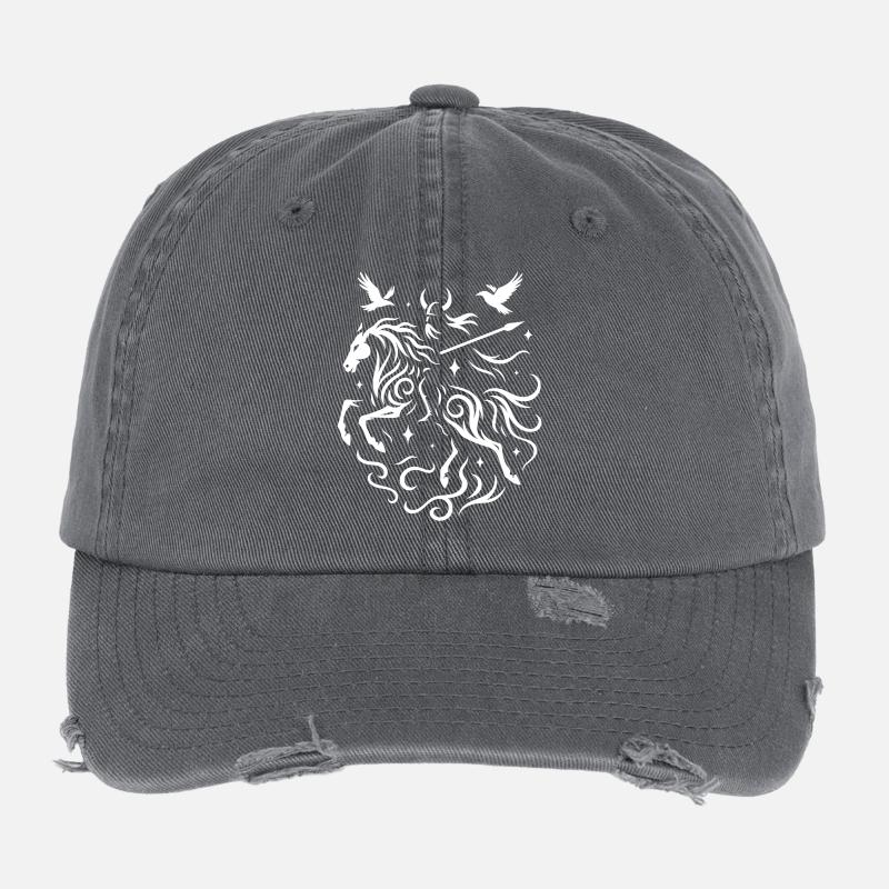 Rauhnächte Odin reitet durch die Nacht Wilde Jagd Flexfit Vintage Destroyed Cap