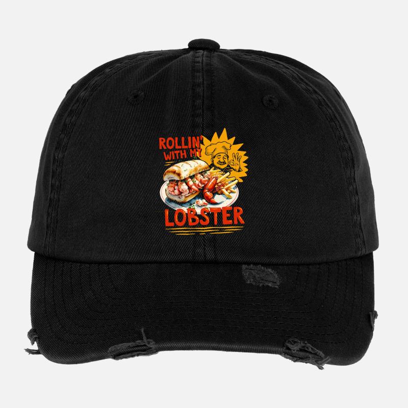 Rouler avec mon homard Casquette vintage effet usé Flexfit