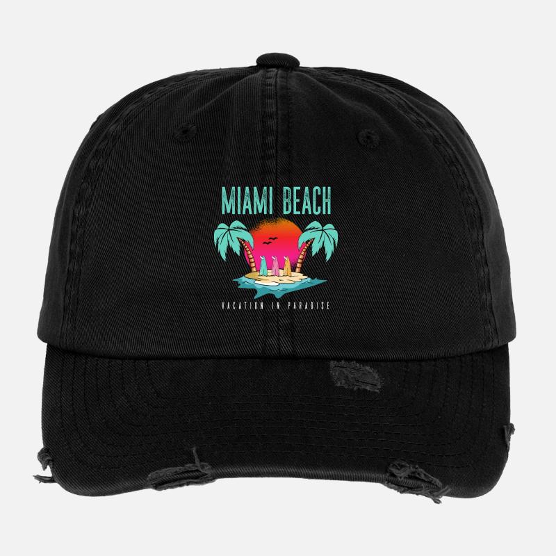 Escapade Paradisiaque à Miami Beach Casquette vintage effet usé Flexfit