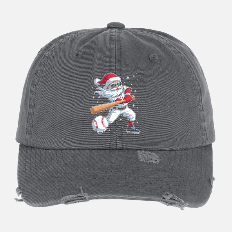 Étoile de baseball du Père Noël Casquette vintage effet usé Flexfit