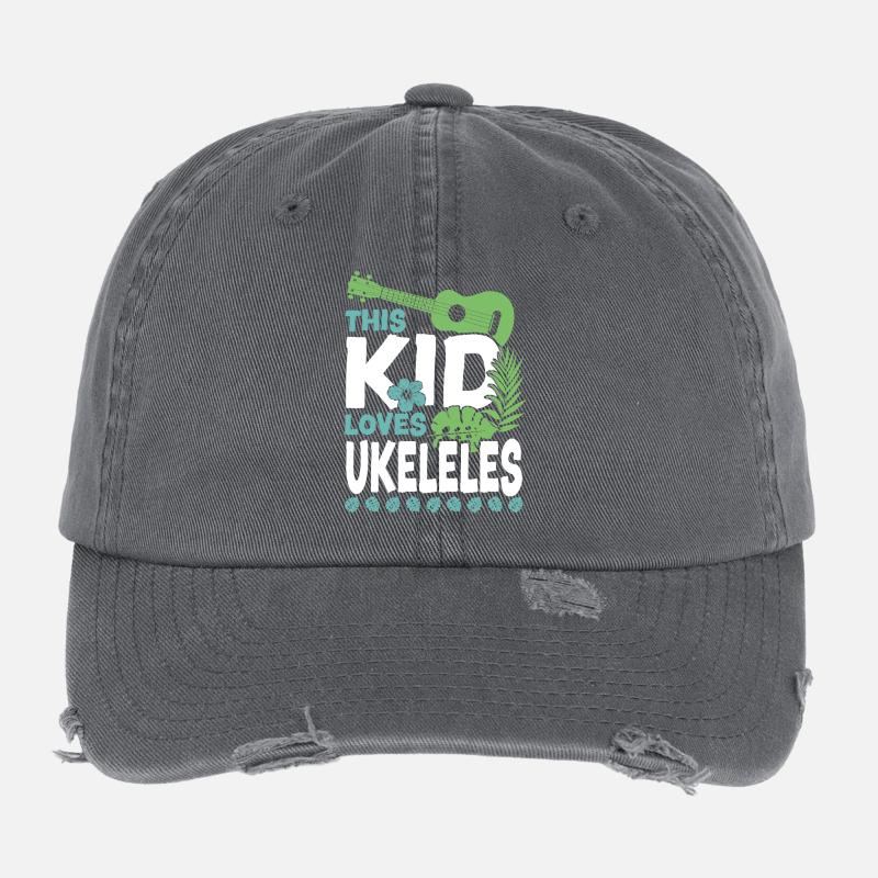 Ukulélé hawaïen Uke Kid Ce gamin Casquette vintage effet usé Flexfit