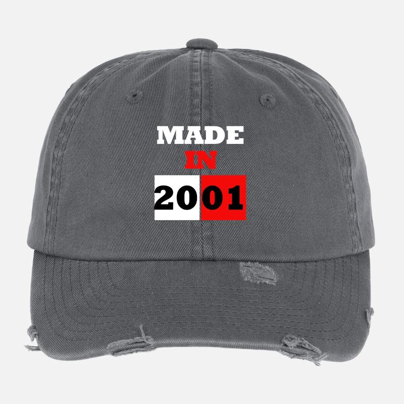 Made in 2001 Anniversary Flexfit Vintage Destroyed Cap