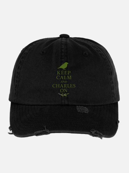 Charles Darwin Geschenk Natürliche - Flexfit Vintage Destroyed Cap - Schwarz - Vorne