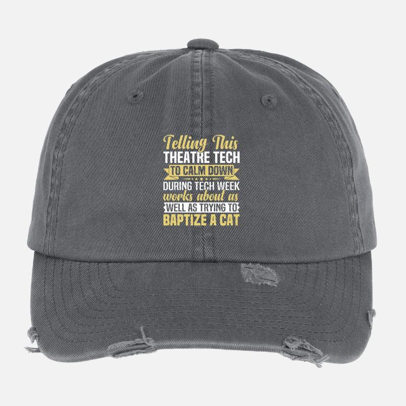  Stage Crew Theatrical Technician Lighting Crew Flexfit Vintage Destroyed Cap